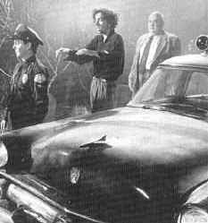 Burton sur le tournage d'Ed Wood